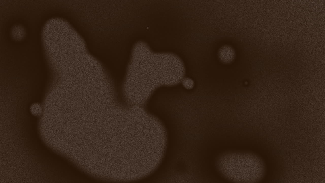 다수의 갈색 스플로지와 라인이 끊임없는 루프로 움직이는 애니메이션