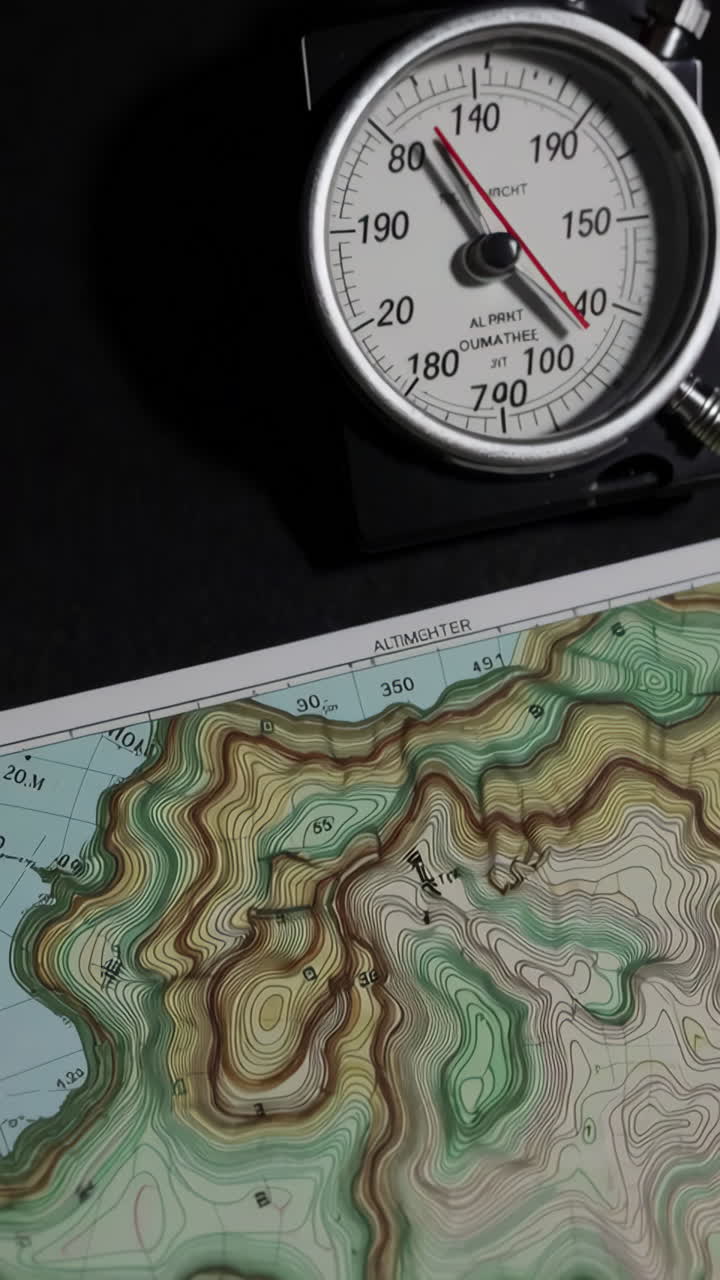 Topographic Map with Altimeter and Stopwatch