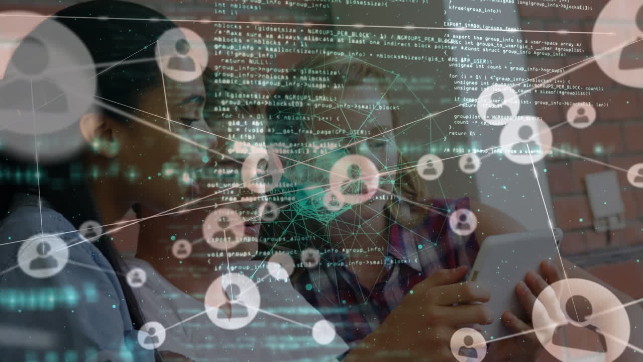 Animation of connections and data processing over diverse pupils using tablet