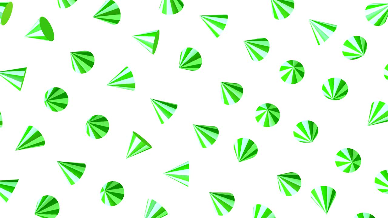 Abstract colorful background with flying or floating simple geometric donuts. Multicolored decorative loopable 3d animation. Bright modern motion composition.