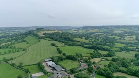 stunning aerial looking across east devon and the blackdown hills, part of the english countryside