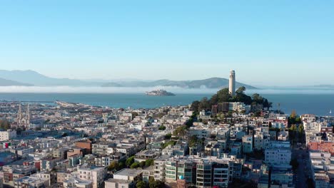 aerial: beautiful cityscape and coit tower view part 10, drone view