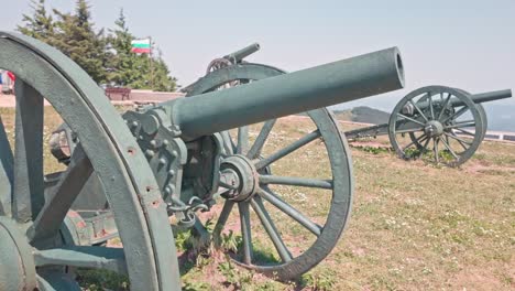 historical cannons at shipka pass, bulgaria