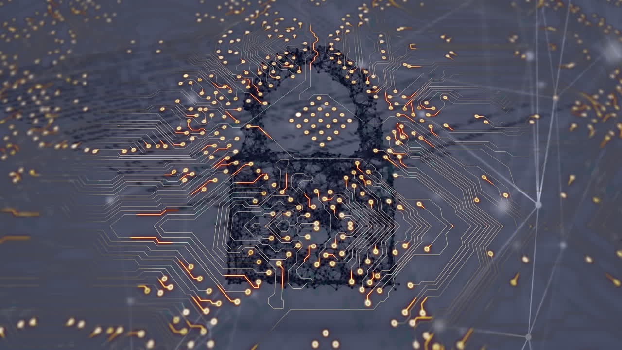 백색 배경 위의 데이터 처리 및  ⁇ 락의 애니메이션