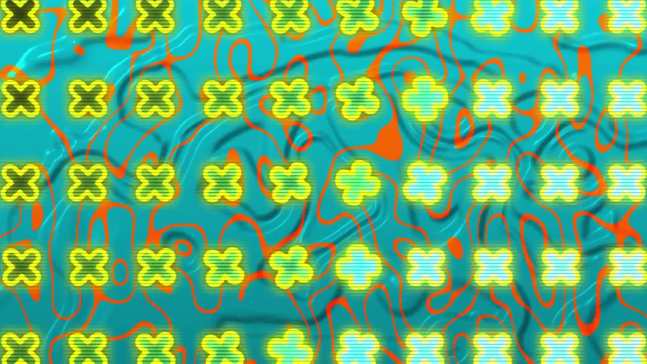 animación de un patrón que se mueve sobre un fondo líquido de colores