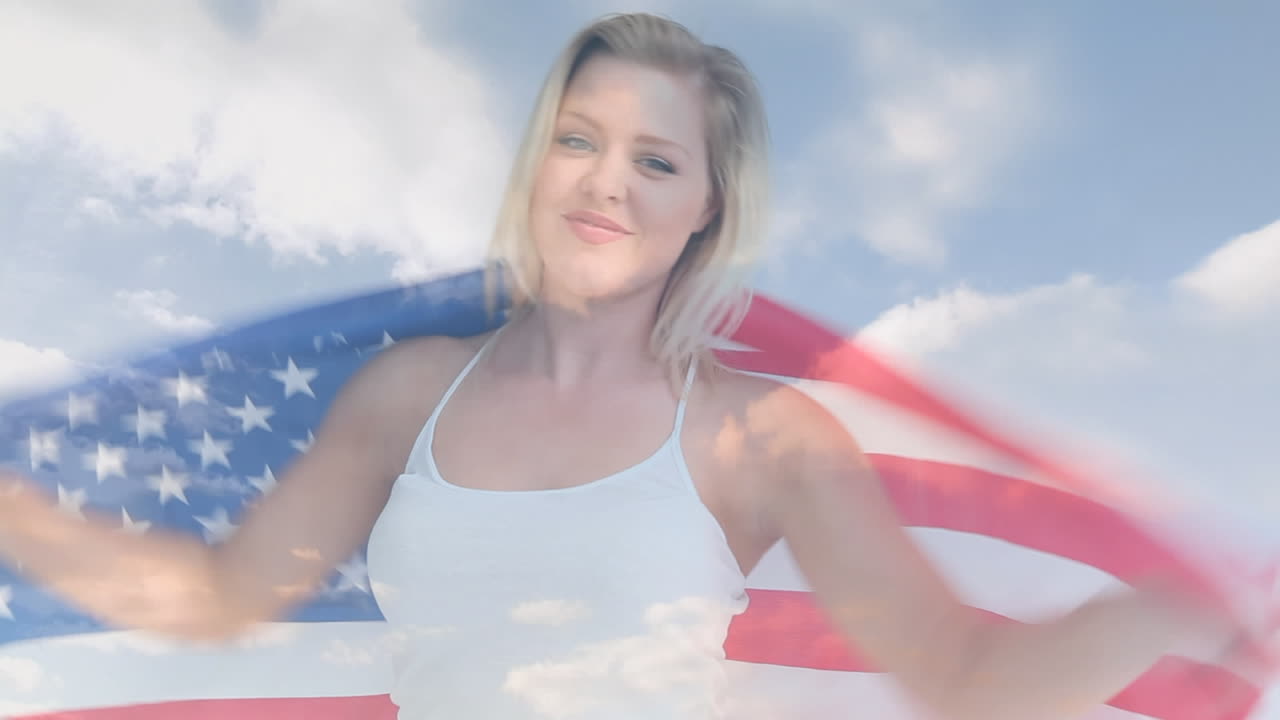 미국  ⁇ 발을 들고 있는 여자