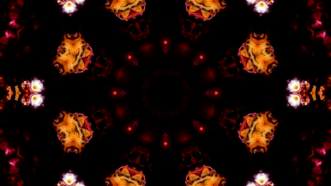 추상적인 칼레도스코프 운동: 기하학적 원과 별 모양