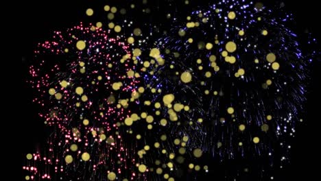 Animation-of-fireworks-on-black-background