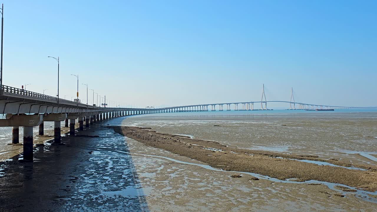 Incheon Bridge (Incheon Daegyo) In Incheon, South Korea. - wide shot