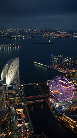 night view of nagoya port