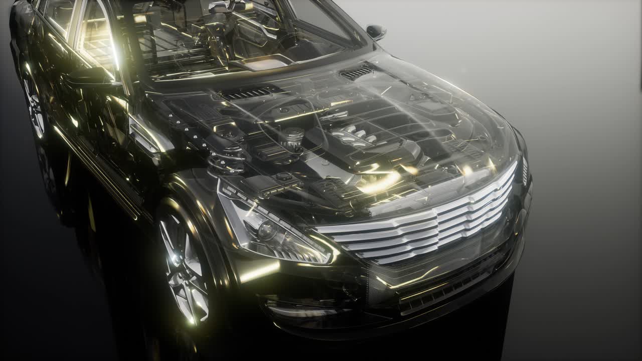 motor y otras partes visibles en el coche