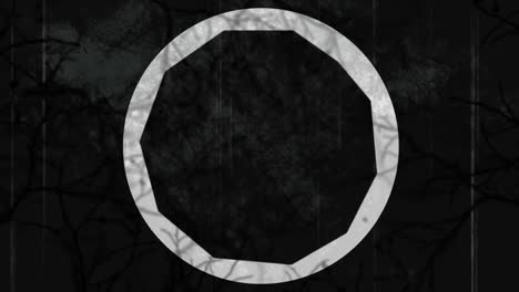 animación del iris sobre fondo negro con textura gris