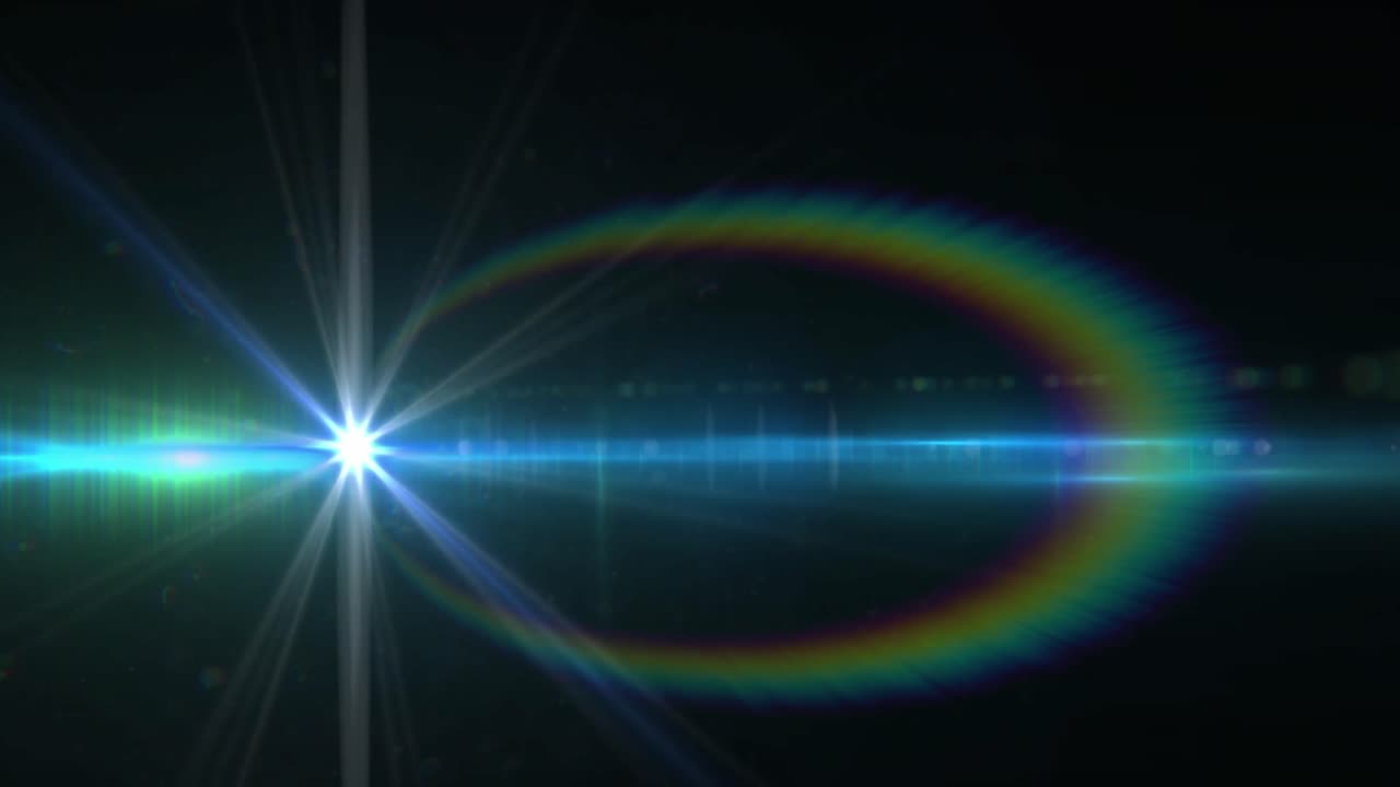 검은 바탕 위에 있는 빛의 반점과 트레일의 애니메이션