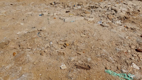 looking at ground with some impurities near dead sea, jordan