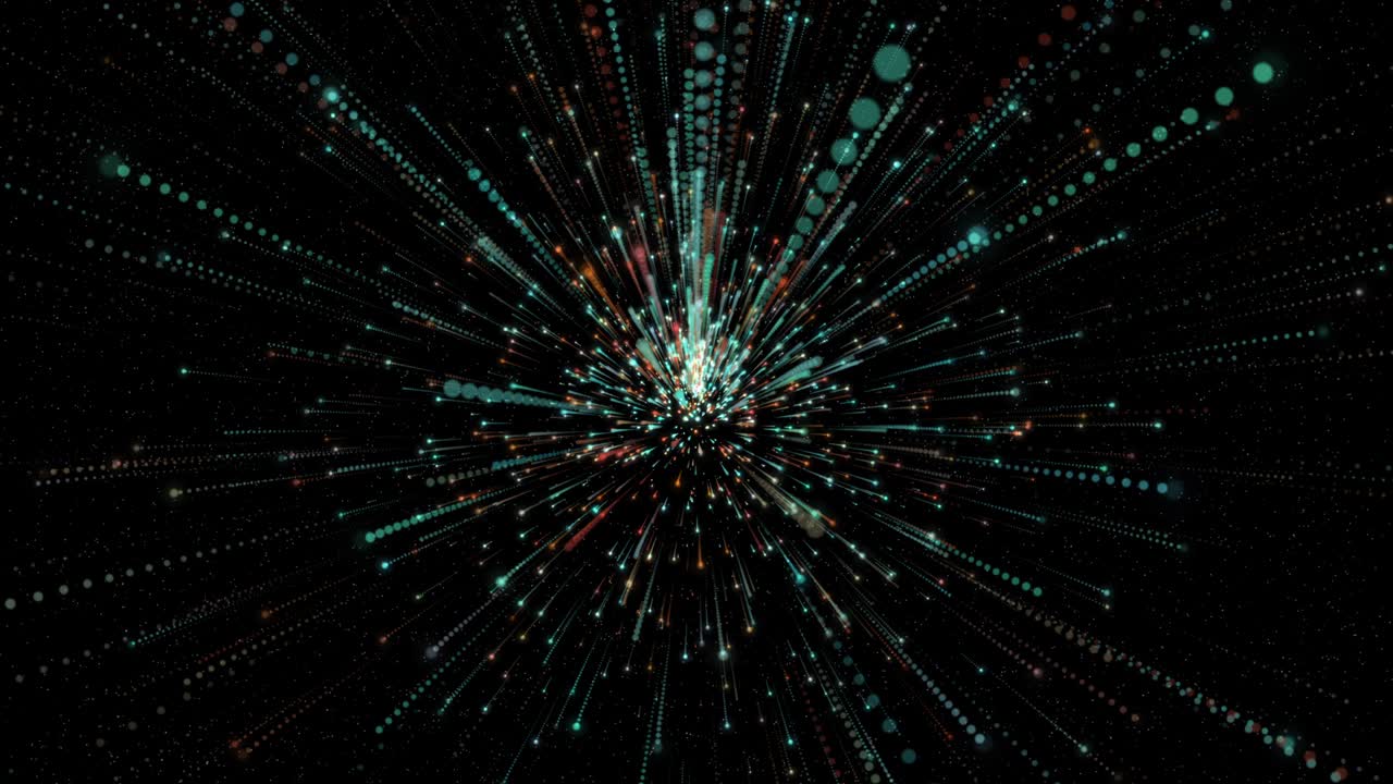 4K Abstract Light Trail Loopable Technology Background, Particles, Black Color Background