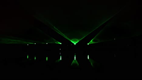 static shot of light laser show performed at night