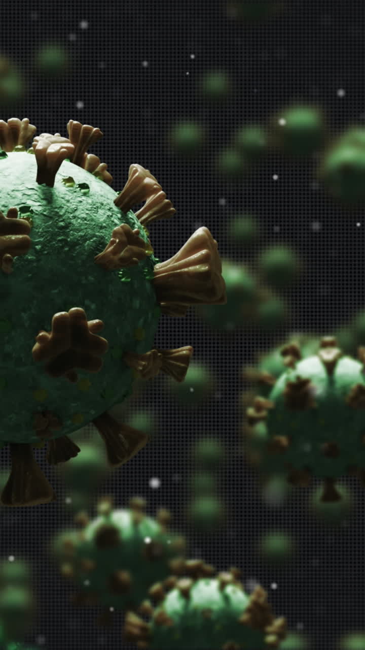 Animazione di cellule virali su DNA e sfondo nero