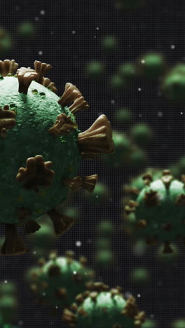 animation of virus cells over dna and black background