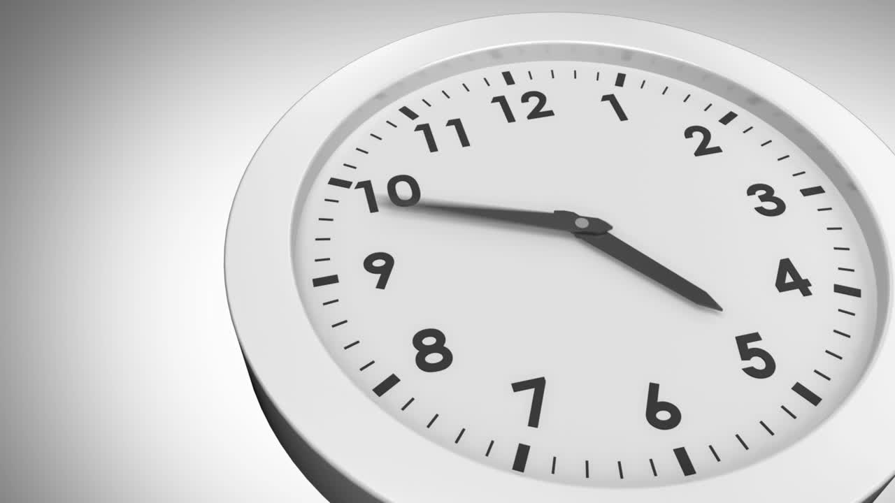 Orologio che ticchetta su sfondo bianco