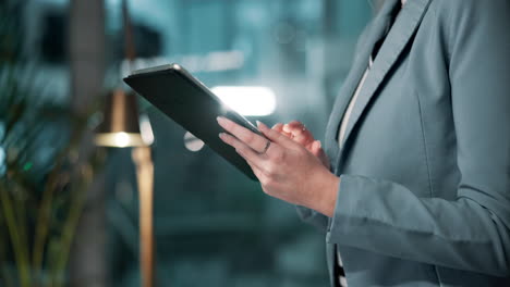 woman using tablet in office