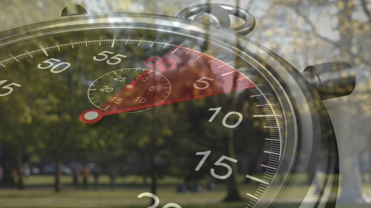 All'avvio del timer, la lancetta del cronometro scatta in senso orario e il settore rosso si espande per evidenziare il tempo trascorso.