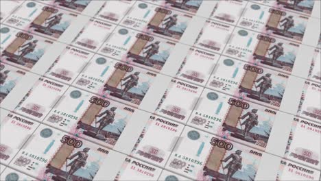 500 russian ruble banknotes printing by a money press