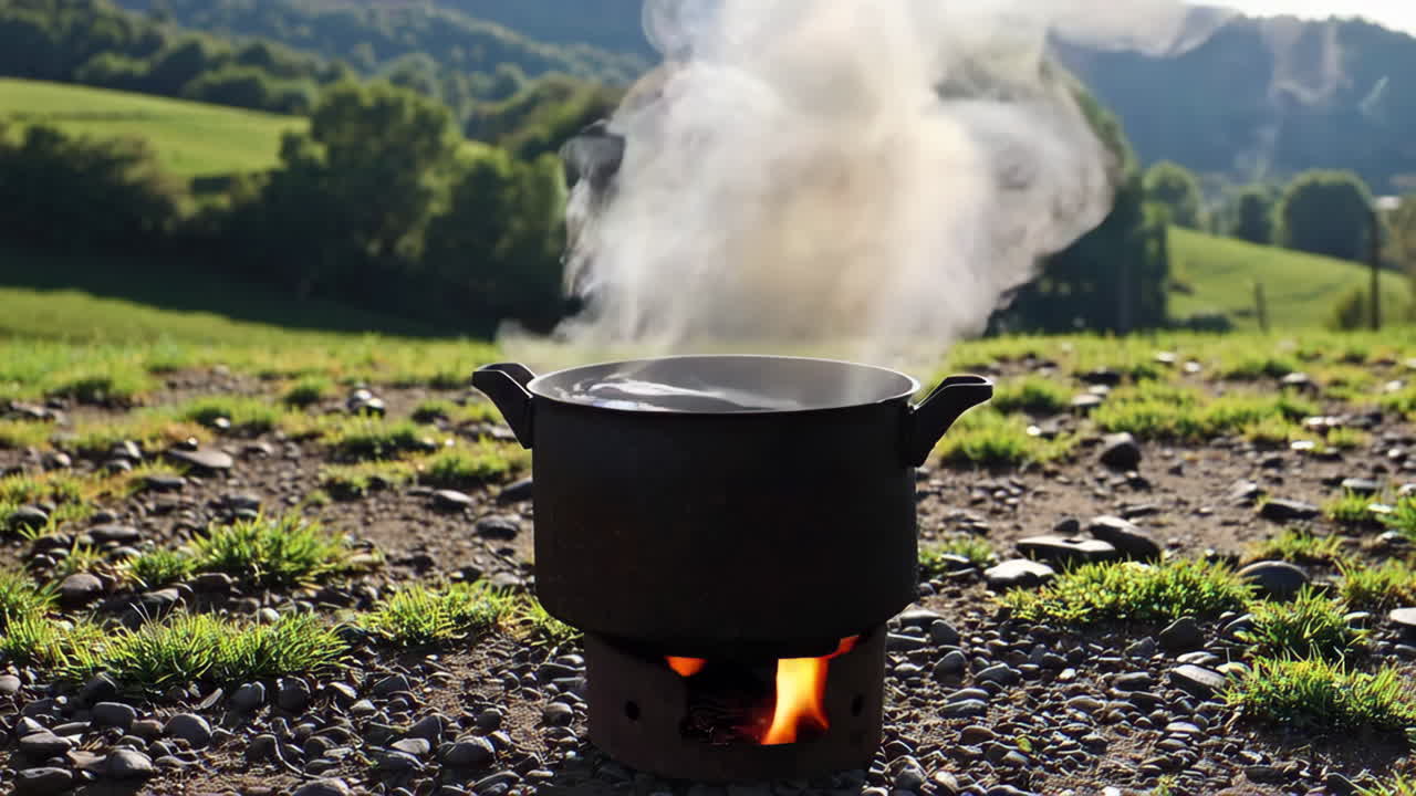 Outdoor Cooking Pot with Steam