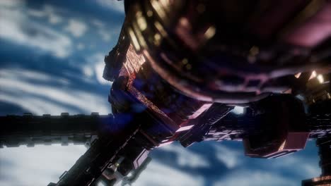 la tierra y la nave espacial. nave espacial sobre la tierra