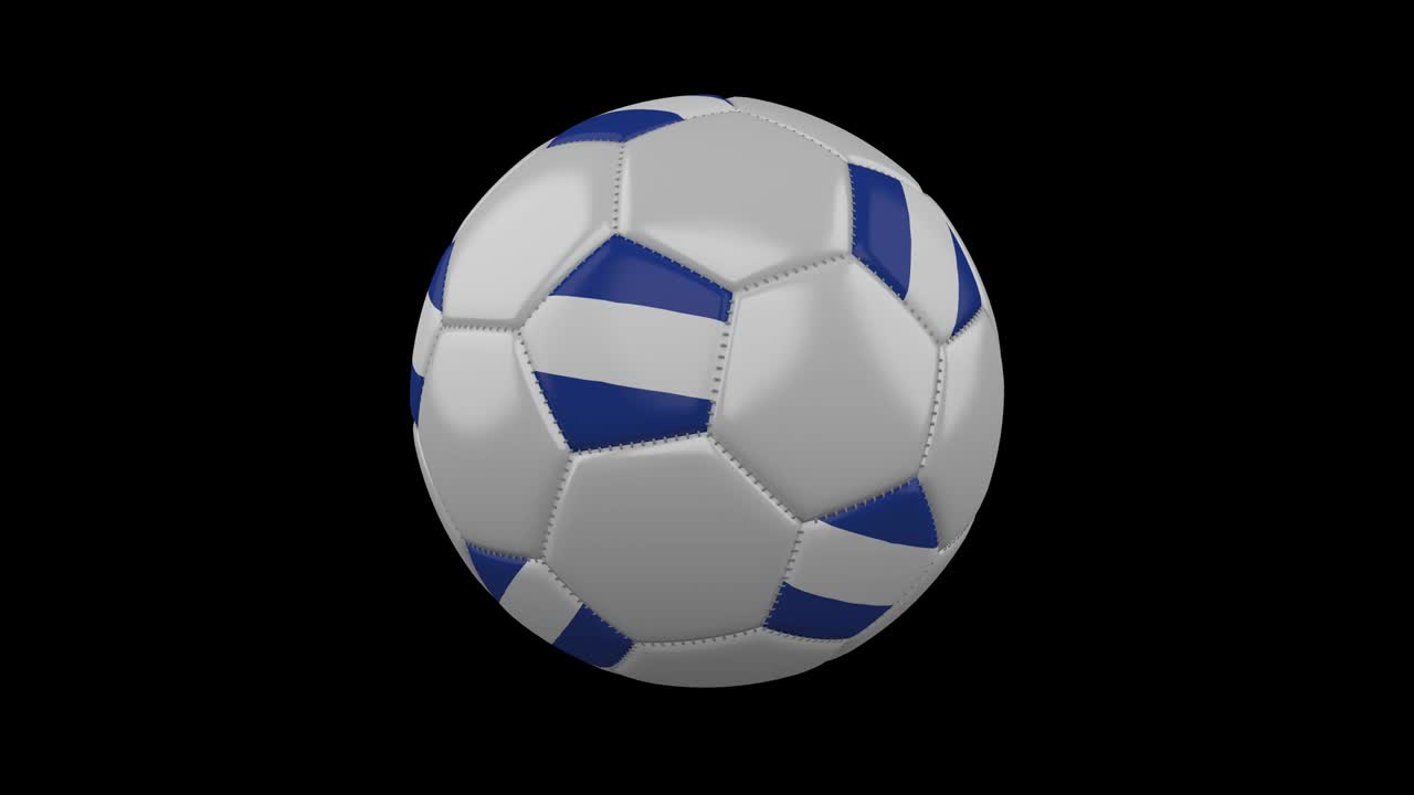 pelota de fútbol con bandera de el salvador, 4k con alfa, bucle