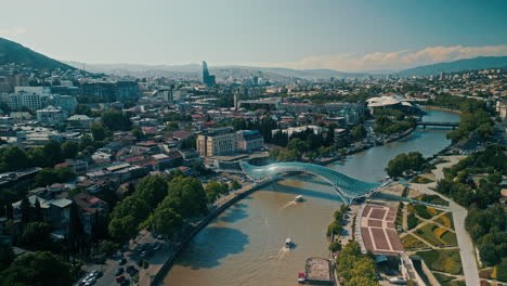 tbilisi cityscape from aerial view