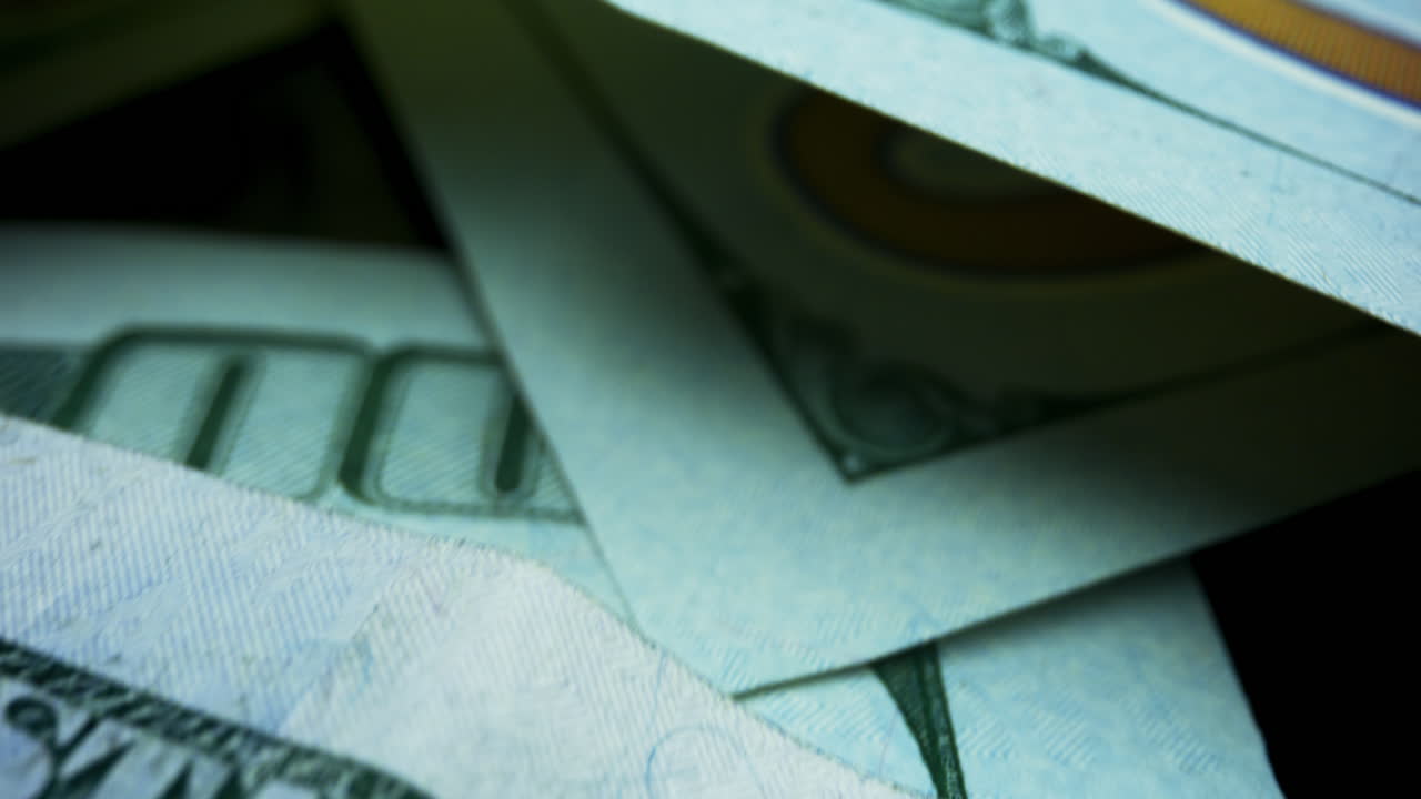 미국 국가 종이 화폐. 현금 돈 배경. 새로운 100달러 지폐