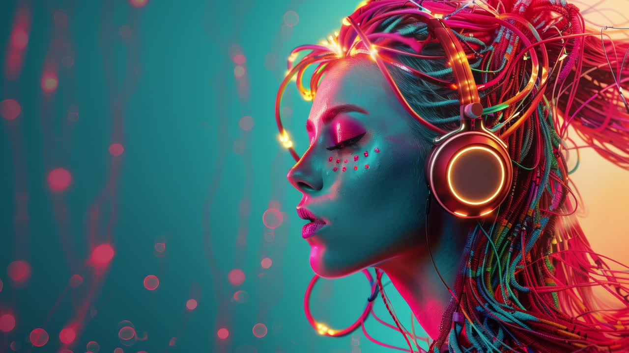 women with headphones and speakers made with generative AI