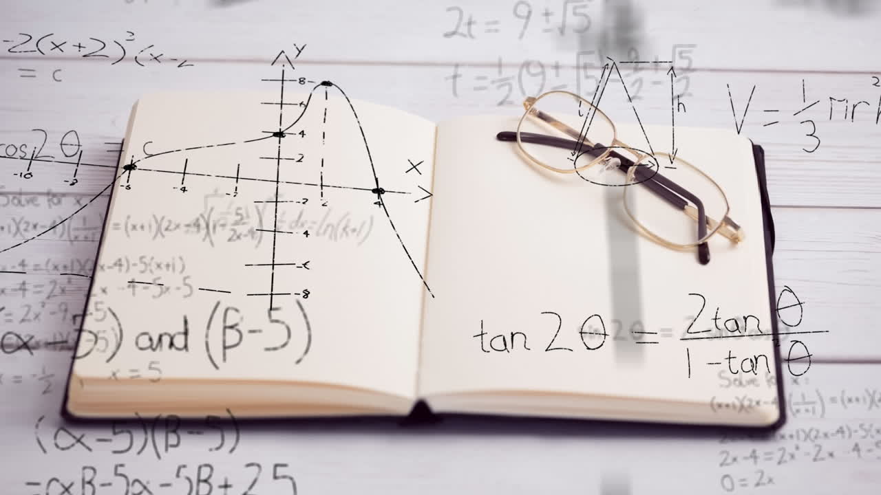 개방된 책에 대한 수학 방정식