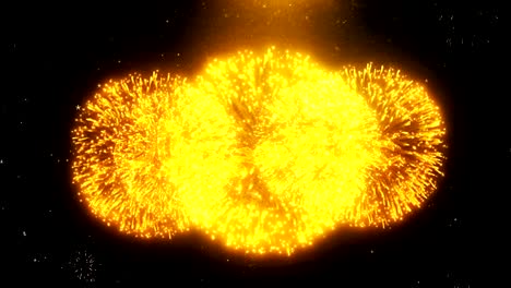 Eid al-Adha mubarak Text Wish On Firework Display Explosion Particles.