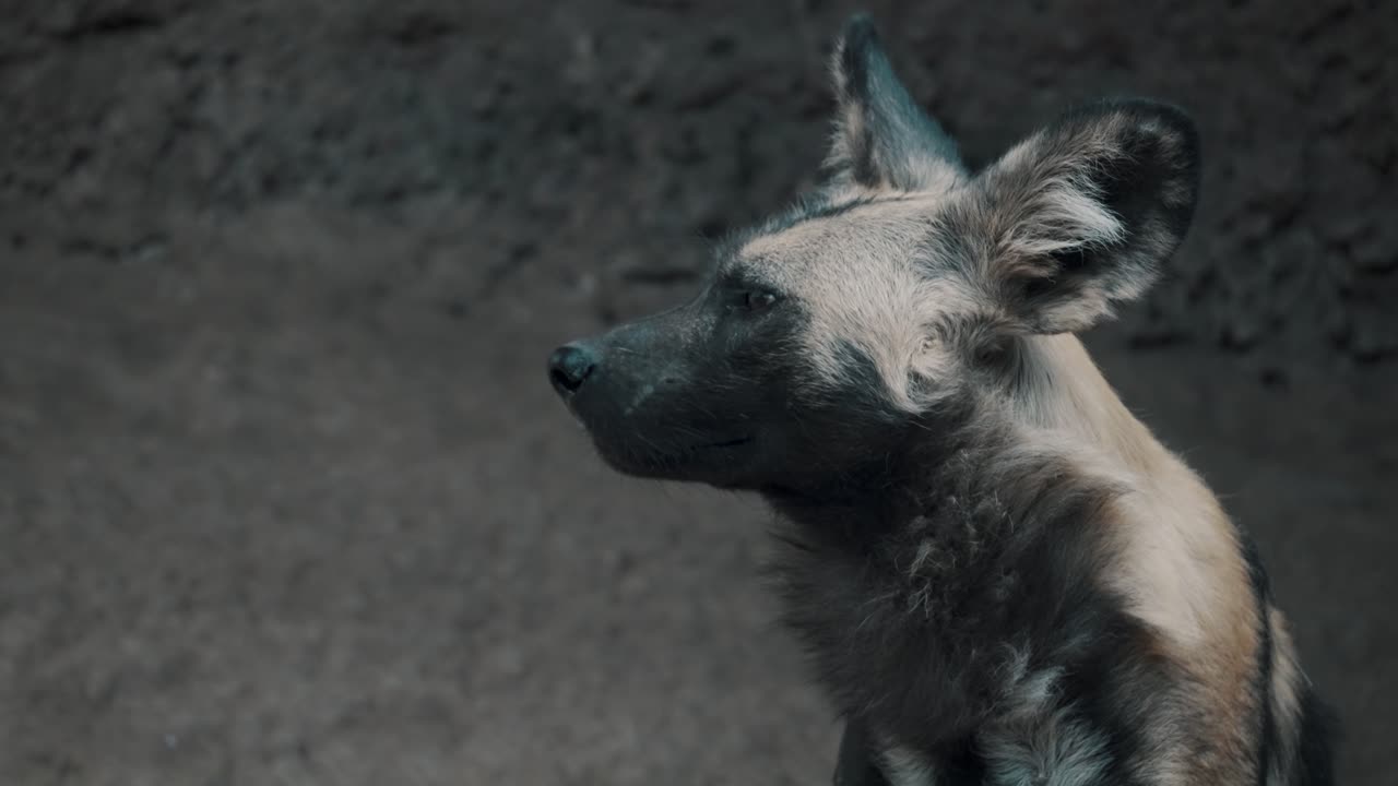 vigilante perro salvaje africano en la sabana