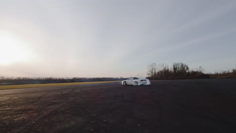 white car drifting