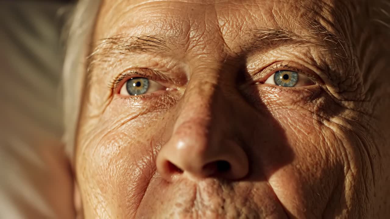 Close-up portrait of an elderly man's face