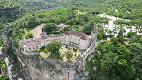 Murallas-Del-Chateau-Rocamadour-Francia-Drone,antena