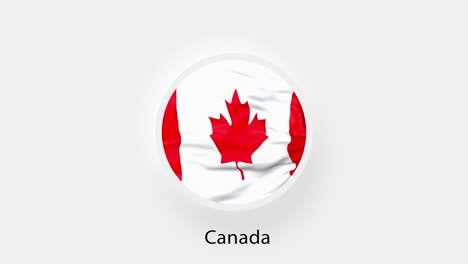 canada circular flag loop. animated national flag of canada. realistic canada flag waving. 4k