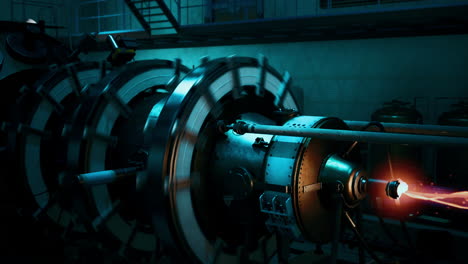 máquina industrial futurista en un entorno de laboratorio