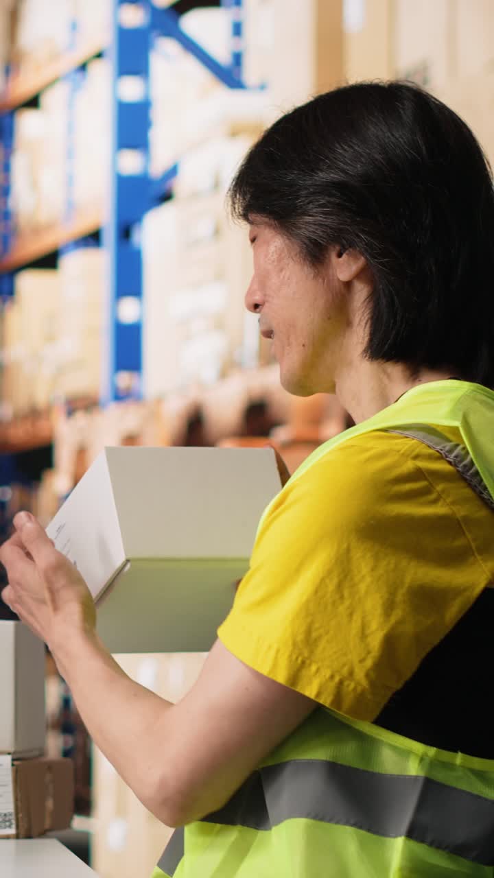 Vertical Video Asian worker meeting with CEO on online video conference call on computer,