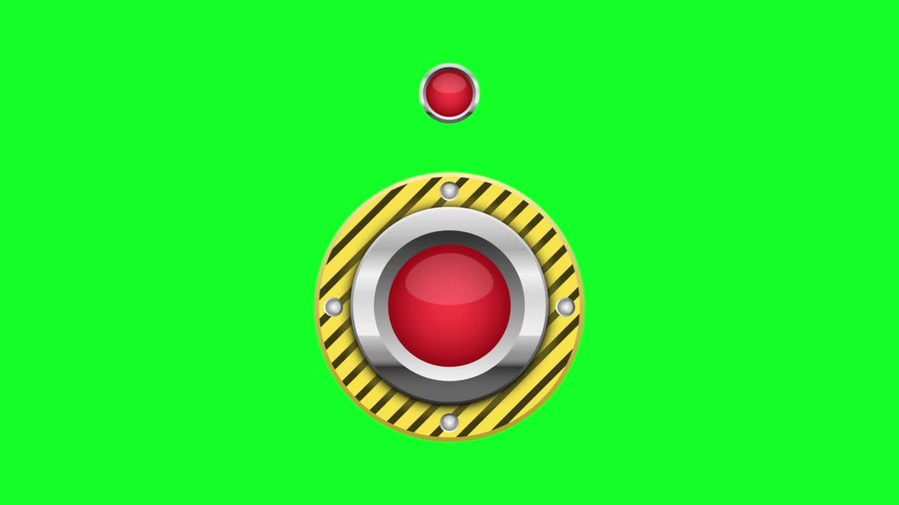 animación de botón redondo aislada en fondo verde