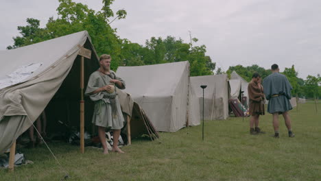 historical roman camp reenactment
