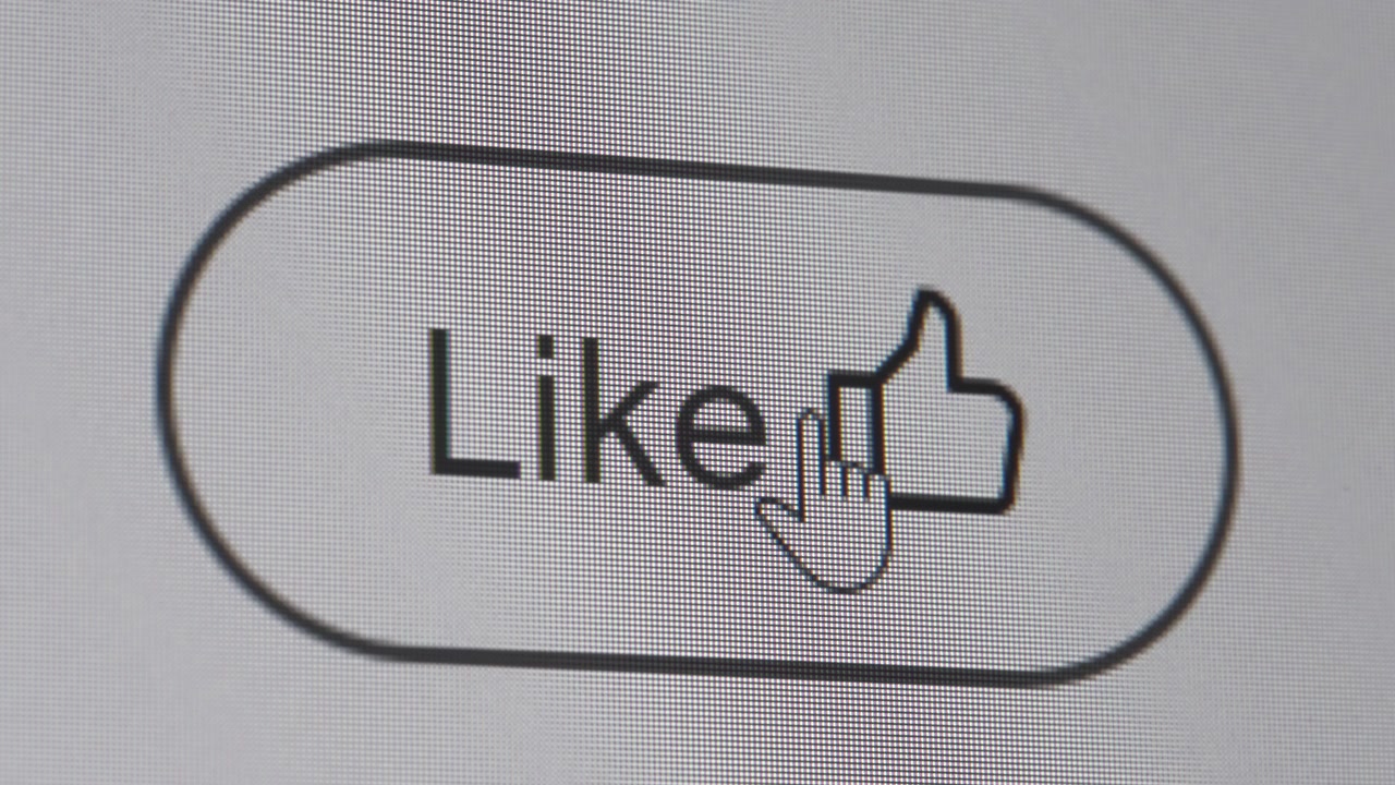 Clicking like button on white screen