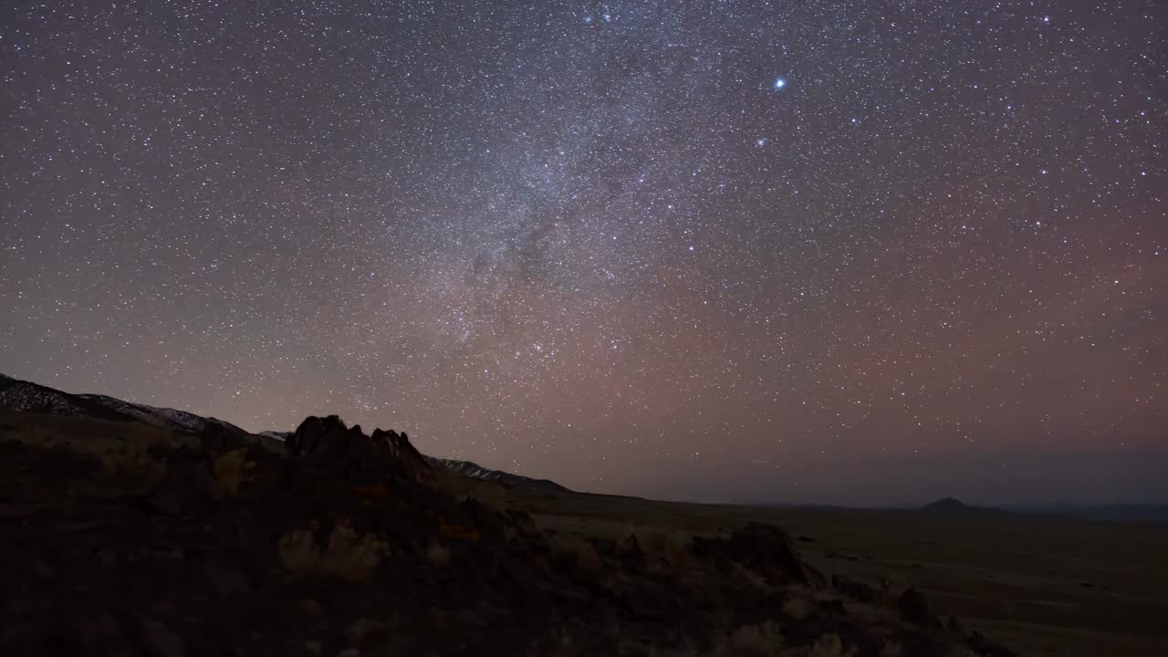 유타의 서쪽 사막 위의 은하수 - 정적, 광각 시간 경과