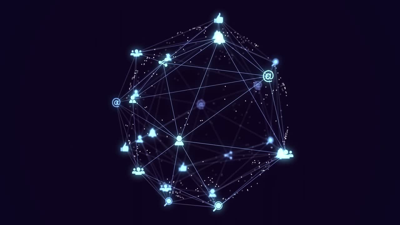 Premium stock video - Animation of network of connections with icons ...