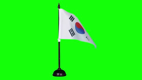 miniature flag of south korea flutters on flagpole