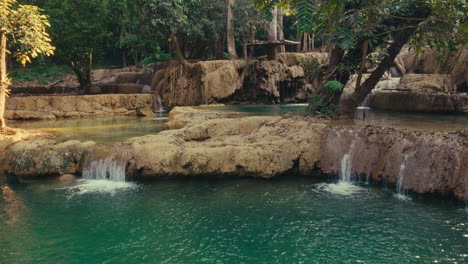 beautiful waterfall in a lush tropical forest