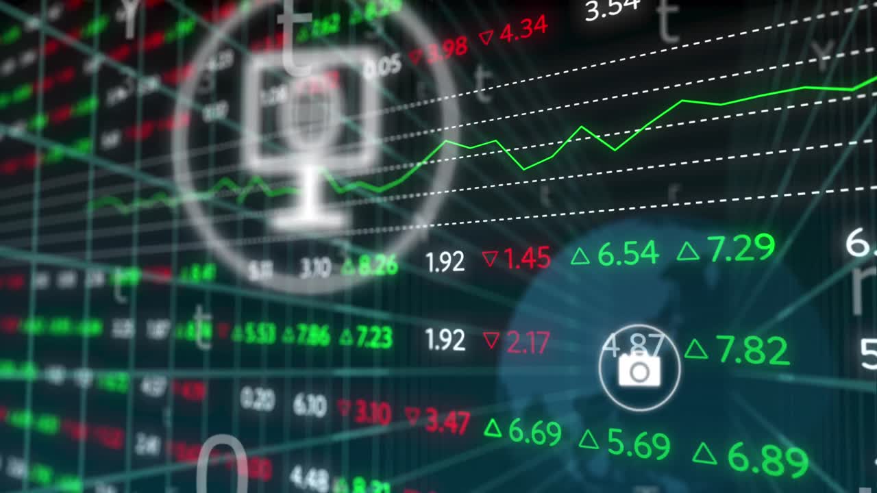 아이콘의 애니메이션, 연결 및 전 세계 데이터 처리