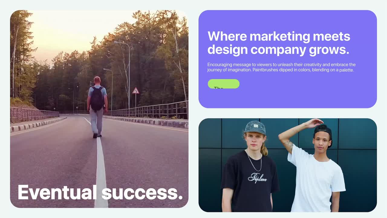 Presentazione multiscreen accattivante con layout fluidi per mostrare foto e video